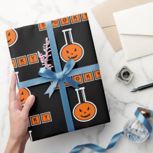Halloween-Chemie Gruseliger Kürbis Geschenkpapier