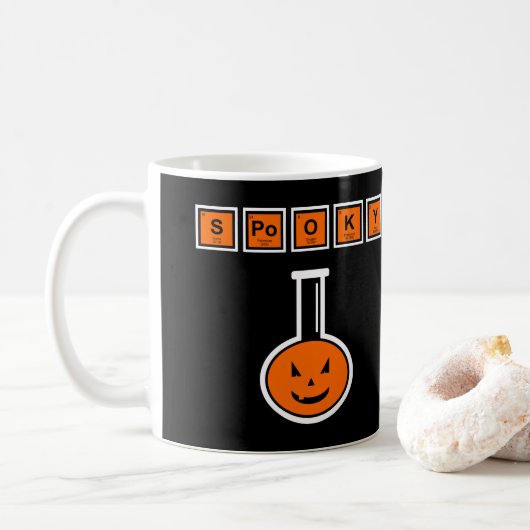 Halloween Chemie Spooky Pumpkin-Kaffee-Tasse Kaffeetasse (Mit Donut)