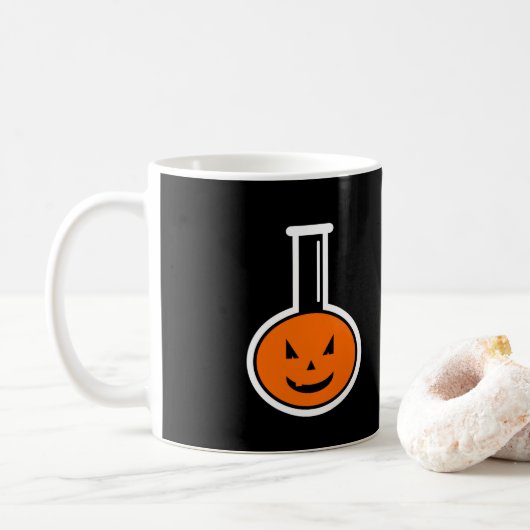 Halloween Chemistry Pumpkin Coffee Tasse (Mit Donut)