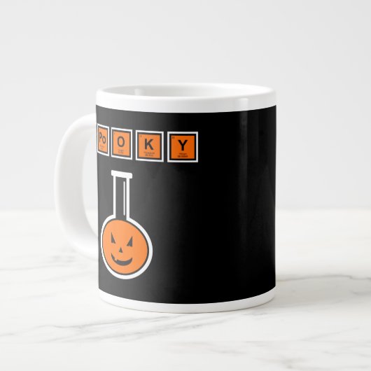 Halloween Chemistry Spooky Pumpkin Jumbo-Tasse (Vorderseite Links)