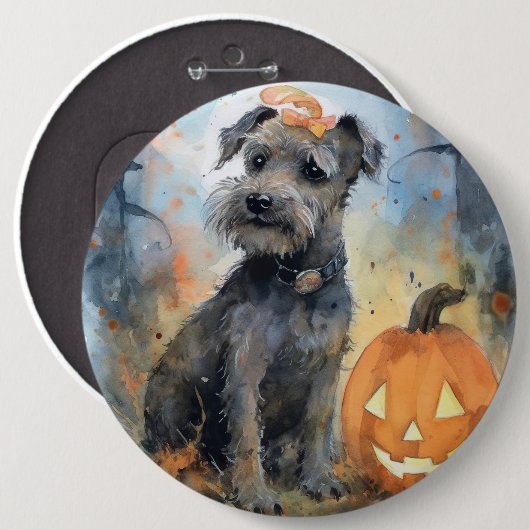 Halloween Chesapeake Bay Terrier mit Pumpkins Button (Vorne & Hinten)