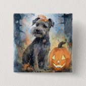 Halloween Chesapeake Bay Terrier mit Pumpkins Button (Vorderseite)