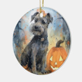 Halloween Chesapeake Bay Terrier mit Pumpkins Keramik Ornament (Links)