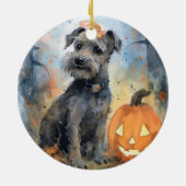 Halloween Chesapeake Bay Terrier mit Pumpkins Keramik Ornament (Hinten)