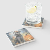 Halloween Chesapeake Bay Terrier mit Pumpkins Steinuntersetzer (Seitenansicht)