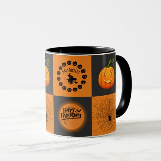 Halloween Chessboard Tasse (VorderseiteRechts)