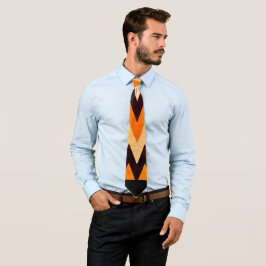 Halloween-Chevron-Zickzack-Muster – Orange & Schwa Krawatte
