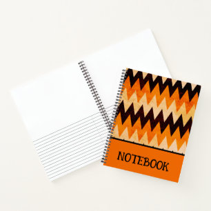Halloween-Chevron-Zickzack-Muster – Orange & Schwa Notizblock