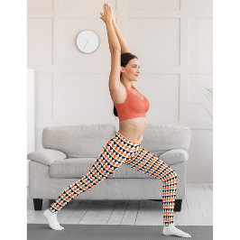 Halloween Chic Orange Black Patume Kostüm Leggings