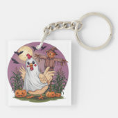 Halloween Chicken #12 Digitale Kunst Schlüsselanhänger (Rückseite)