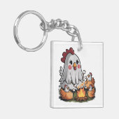 Halloween Chicken #5 Digitale Kunst Schlüsselanhänger (Vorderseite links)