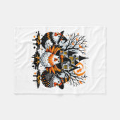 Halloween Chickens Bauer Chicken Girl Fleecedecke (Vorderseite (Horizontal))
