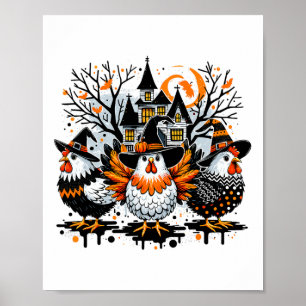 Halloween Chickens Bauer Chicken Girl Poster