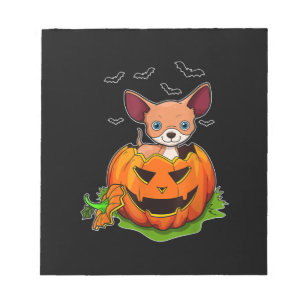 Halloween Chihuahua Dog Lovers Pumpkin Grunge Jack Notizblock