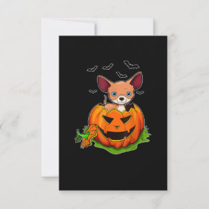 Halloween Chihuahua Dog Lovers Pumpkin Grunge Jack RSVP Karte