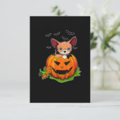 Halloween Chihuahua Dog Lovers Pumpkin Grunge Jack RSVP Karte (Stehend Vorderseite)