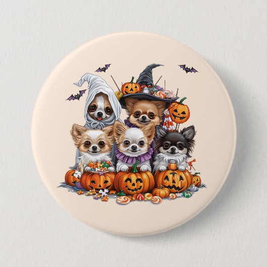 Halloween Chihuahua Dogs Button (Vorderseite)