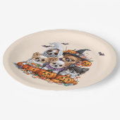 Halloween Chihuahua Dogs Pappteller (Schrägansicht)