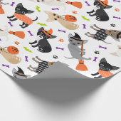 Halloween Chihuahua Geschenkpapier (Ecke)