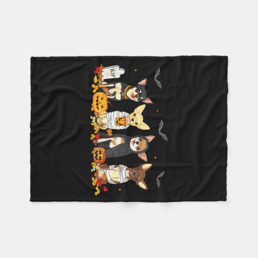 Halloween Chihuahua Ghost Soky Chihuahua Lovers Do Fleecedecke (Vorderseite (Horizontal))