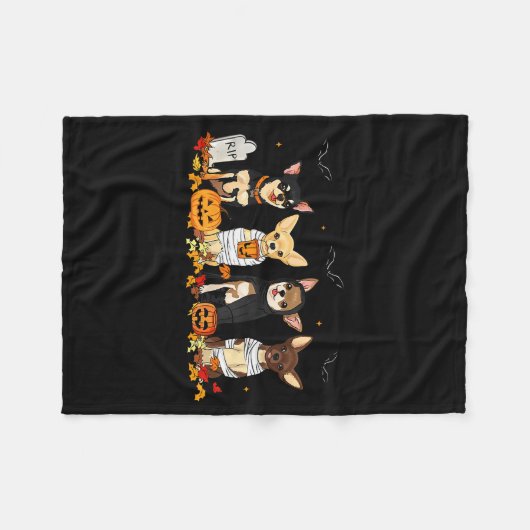 Halloween Chihuahua Ghost Soky Chihuahua Lovers Do Fleecedecke (Vorderseite (Horizontal))