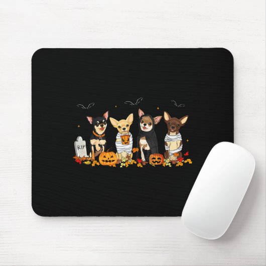 Halloween Chihuahua Ghost Soky Chihuahua Lovers Do Mousepad (Mit Mouse)