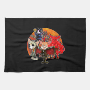 Halloween Chihuahua Kostüm Mummy Evil Hexenkürbis Geschirrtuch
