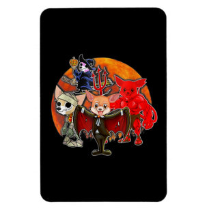 Halloween Chihuahua Kostüm Mummy Evil Hexenkürbis Magnet