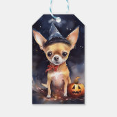 Halloween chihuahua mit Pumpkins Beängstigend Geschenkanhänger (Rückseite)