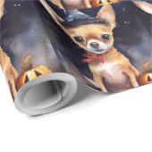 Halloween chihuahua mit Pumpkins Beängstigend Geschenkpapier (Rolleneckpunkt)