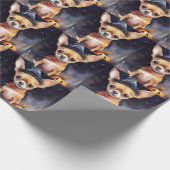 Halloween chihuahua mit Pumpkins Beängstigend Geschenkpapier (Ecke)