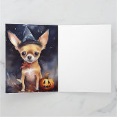 Halloween chihuahua mit Pumpkins Beängstigend Karte (Innenseite)