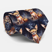 Halloween chihuahua mit Pumpkins Beängstigend Krawatte (Gerollt)