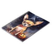 Halloween chihuahua mit Pumpkins Beängstigend Notizblock (Linke Seite)