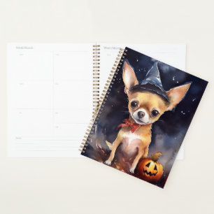 Halloween chihuahua mit Pumpkins Beängstigend Planer