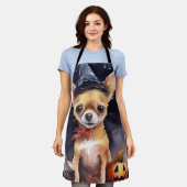Halloween chihuahua mit Pumpkins Beängstigend Schürze (Getragen)