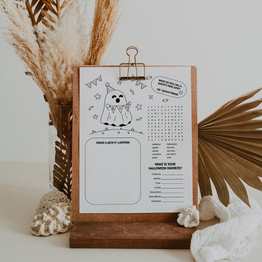 Halloween Children's Activy Worksheet Notizblock