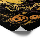 Halloween Chill Skeleton Dirty Heads Retro For Men Poster (Ecke)
