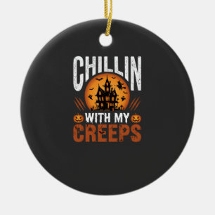 Halloween Chillen Mit Meinen Gruseligen Spukhaus D Keramik Ornament