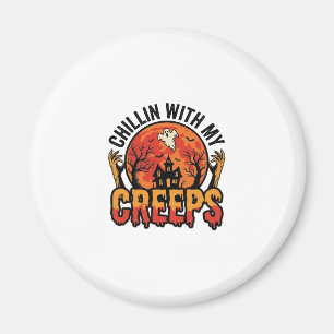 Halloween Chillen mit meinen Gruselsachen Vintage  Magnet