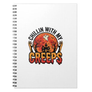 Halloween Chillen mit meinen Gruselsachen Vintage Notizblock