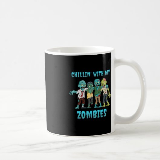 Halloween Chillin mit meinen Zombies Jungs Mädchen Kaffeetasse (Rechts)
