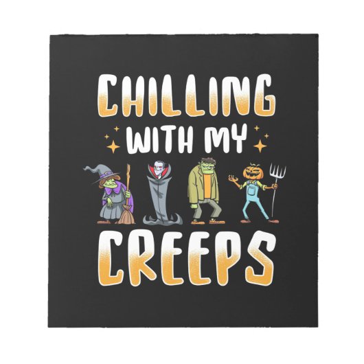 Halloween Chilling mit Creeps Notizblock (Vorderseite)
