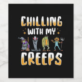 Halloween Chilling mit Creeps Weinetikett (Einzelnes Label)