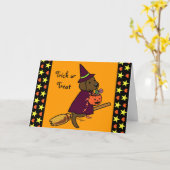Halloween Chocolate Labrador Cartoon 1 Karte (Gelbe Blume)