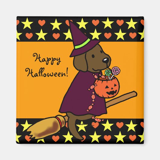 Halloween Chocolate Labrador Cartoon 1 Magnet (Vorne)