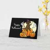 Halloween Chocolate Labrador Cartoon 2 Karte (Gelbe Blume)