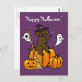 Halloween Chocolate Labrador Cartoon 2 Postkarte (Vorne/Hinten)