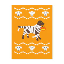 Halloween Chocolate Labrador Mummy Postcard