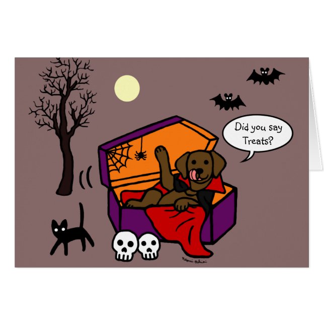 Halloween Chocolate Labrador Vampire (Vorderseite (Horizontal))